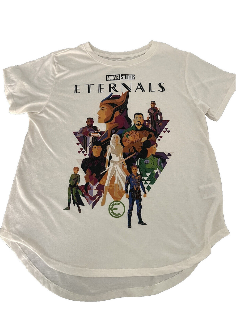 Marvel Women  Tshirt Size XL White Short Sleeve Eternals